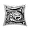 Stupell Industries Contemporary Black & White Asymmetrical Abstract Swirls Throw Pillow, 18" x 18"